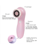 6-in-1 USB Rechargeable Electronic Facial Cleanser Blackhead Pore Cleanser