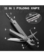 SWISS TECH 11 In 1 Mini Multitool Folding Knife EDC Outdoor Pocket Portable Knife Outdoor Camping Survival Equipment