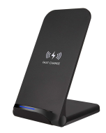 Domary Carregador sem fio 15W Suporte de carregamento rápido vertical sem fio Substituição habilitada para Qi para iPhone 12 11 Pro Samsung S20 Plus com base de carregamento de dispositivos habilitado