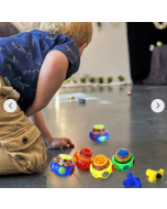 Music Flashing Spinners Toy With Launcher