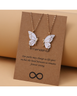 Mother-daughter love between sisters, alloy dripping oil butterfly necklace, clavicle chain (gold)