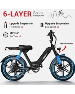 HIMIWAY Mountain Electric Bike for Adults 700W Electric Bicycle 48V 17.5AH E Bike 20" Fat Tire Dual Shock Absorber ebike