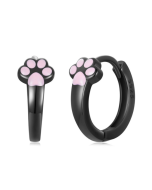 S925 sterling silver black gold plated cute cat claw earrings