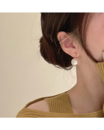 Elegant and luxurious pearl double-layer earrings with diamonds for ladies, specification: EH1562 pair