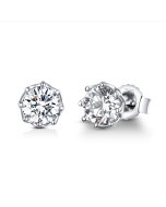 S925 sterling silver stud earrings with zircon stud earrings