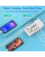 USB Charger 10 Port Multi Device USB Charging Station 50W USB Hub Adapter for iPhone Samsung Xiaomi Huawei