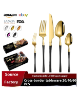 ross-border hot model small waisted four-piece stainless steel tableware 20/40/60-piece set hotel western steak knife and fork