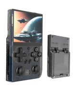 R35 Plus Handheld Game Console, 3.5 Inch 640*480 IPS Screen, Linux System, 128GB TF Card, 3000mAh Battery, 6 Hours of Playtime - Black