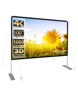 HOIN 100 inch Outdoor Projector Screen and Stand,16:9 Foldable Movies Screen Home Theater with Carry Bag