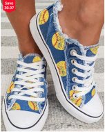 Canvas Shoes for Softball Lovers with Printed Design