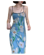 Fairy Sweet Narcissus Mesh Slip Dress Female Slim Fit