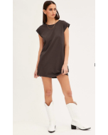 Graphic Grey Crew Short Sleeve T-Shirt Dress