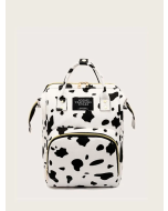 Cow Print Diaper Bag, Trendy Top Handle Backpack, Large Capacity Outdoor Mummy Bag