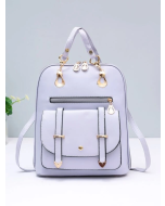 Zipper Around Backpack, Fashion Pu Daypack, Women's Convertible Shoulder Bag