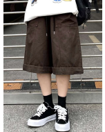 Wide Leg Shorts with Men's Drawstring Waist