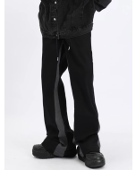Contrast Side Seam Drawstring Waist Straight Leg Pants for Men