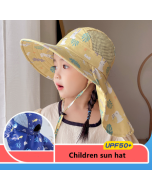 Kids' Adjustable Sun Hat with Wide Brim and Chin Strap