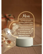 1pc ABS Decorative Light, Slogan Graphic Heart Design Decoration Light For Mother's Day