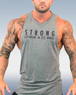 Grey Alphabet Print Tank Top for Men's Sports Activities