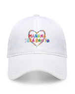 Black Casual Print Baseball Cap