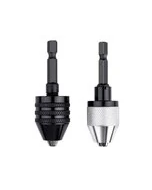 2PC Hex Shank-Black and White Keyless Drill Chuck Adapter For Easy Bit Changes Available In Electric Grinder, Nail Machine, Engraving Machine