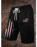 Men's Casual Vintage Flag Printed Shorts
