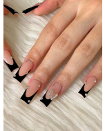 Elevate Your Style With 24pcs Long Coffin Butterfly Decor Full Cover Fake Nail Kit