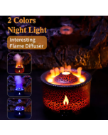 Volcano Fire Flame Air Humidifier Aroma Diffuser Essential Oil with Remote Control Jellyfish for Home Fragrance Mist Mak Smoking