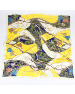 Autumn and winter festival gifts European and American chain printed silk scarves ladies all-match decorative large square scarves foreign trade explosive scarves