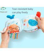 Happy monkey baby tail cloth book in June can chew and tear three-dimensional cognitive puzzle baby cloth book
