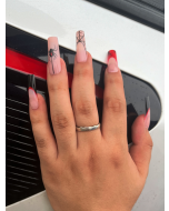 Halloween Themed Long Square Spider Web Print Full Cover Fake Nail Kit