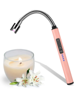 MLT170 Windproof Electric Rechargeable Arc Lighter with LED Battery Display Long Flexible Neck USB Lighter for Light Candles