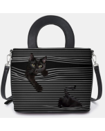 Women Cat Striped Handbag Crossbody Bag Shoulder Bag Satchel Bag