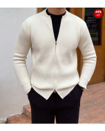 Gentleman's Elegant Plain Zipper Sweater