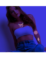 Fluorescent Bronzing Face Glow In The Dark DIY Body Art Transfer Paper Gold Totem Adults Tattoo Stickers