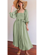 DICCOUNT FRENCH RUFFLED LANTERN SLEEVES MULTI-WEAR DRESS