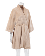 Autumn Europe and the United States new knitted robe crystal velvet cardigan women's pajamas wholesale seven-minute sleeve bathrobe warm loose