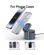 3 in 1 magnetic foldable slim universal charging station stand holder wireless charger for phone with fast charger