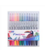 Skyglory children's painting double-headed line drawing pen, art soft-headed watercolor pen, specifications: 12-color silver rod