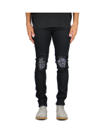 Men's ripped rivet jeans