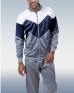 Suitmens Men's Grey Panel Jogging Tracksuit