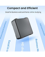 GK3 Mini PC, 12th Intel Alder Lake N95 up to 3.4GHz, 8GB RAM+256GB M.2 SSD, Support 2.5" SATA SSD, 2xHDMI, 2xUSB 2.0, 2xUSB 3.0, VGA, RJ45 1000Mbps LAN, 2.4/5GHz Wi-Fi, BT4.2, Triple Display, 4K Output, Windows 11 Pro, with VESA Mount - EU Plug