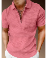 Men's Pink Print Casual POLO Shirt