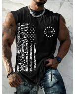 Men's Independence Day We The People Flag Print Tank Top