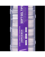 Get Glamorous with 240pcs Super Long XXXL Coffin Transparent French Half Cover False Nail Extension Clear Tips For Women And Girls