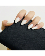 Get Glamorous with 24pcs Medium Coffin White Matte Pure Color Fake Nail & 1pc Nail File & 1sheet Tape