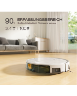 Tesvor Robot Vacuum Cleaner with Mop Function, M2 Vacuum Cleaner Robot, 6000 Pa Strong Suction Power Robot Vacuum Cleaner, Self-Charging, WiFi, 5200 mAh + 180 Min. Running Time, Ideal for Pet Hair