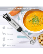 Immersion Hand Blender,5 in1 Emulsion Blender 800W 20 Speed, 500ML Chopper, 600ML Beaker, Stainless Steel Whisk and Milk Frother for Smoothie, Baby Food, Sauces,Puree, Soup,Milk coffee(BPA-free)