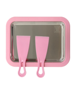 Mini Home Fried Yogurt Maker Kids Homemade DIY Fried Ice Tray, Color: Stainless Steel Pink 22.5x17.5cm