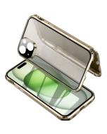 Tempered Glass Case for iPhone 15 Wei-Shield Series Anti-Peek Magnetic Attraction (Gold)